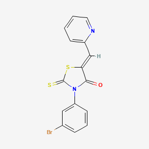 molecular formula C15H9BrN2OS2 B15100125 3-(3-Bromophenyl)-5-(2-pyridylmethylene)-2-thioxo-1,3-thiazolidin-4-one 