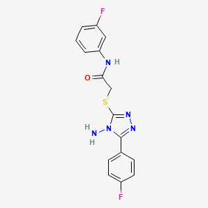 molecular formula C16H13F2N5OS B15100168 2-{[4-amino-5-(4-fluorophenyl)-4H-1,2,4-triazol-3-yl]sulfanyl}-N-(3-fluorophenyl)acetamide 