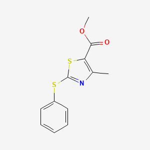 molecular formula C12H11NO2S2 B15100179 Methyl 4-methyl-2-(phenylsulfanyl)-1,3-thiazole-5-carboxylate 