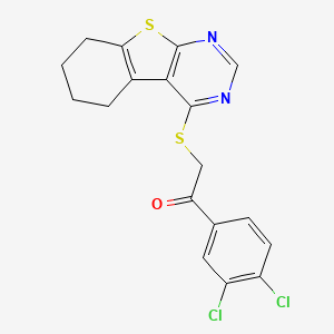 1-(3,4-Dichlorophenyl)-2-(5,6,7,8-tetrahydro[1]benzothieno[2,3-d]pyrimidin-4-ylsulfanyl)ethanone