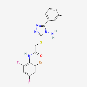 2-{[4-amino-5-(3-methylphenyl)-4H-1,2,4-triazol-3-yl]sulfanyl}-N-(2-bromo-4,6-difluorophenyl)acetamide