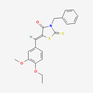 molecular formula C20H19NO3S2 B15100198 (Z)-3-benzyl-5-(4-ethoxy-3-methoxybenzylidene)-2-thioxothiazolidin-4-one 