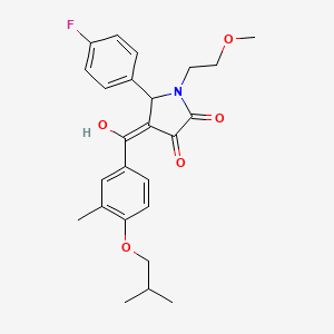 molecular formula C25H28FNO5 B15100201 5-(4-fluorophenyl)-3-hydroxy-1-(2-methoxyethyl)-4-{[3-methyl-4-(2-methylpropoxy)phenyl]carbonyl}-1,5-dihydro-2H-pyrrol-2-one 