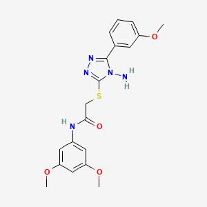 molecular formula C19H21N5O4S B15100206 2-{[4-amino-5-(3-methoxyphenyl)-4H-1,2,4-triazol-3-yl]sulfanyl}-N-(3,5-dimethoxyphenyl)acetamide 