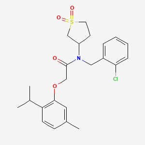 N-(2-chlorobenzyl)-N-(1,1-dioxidotetrahydrothiophen-3-yl)-2-[5-methyl-2-(propan-2-yl)phenoxy]acetamide