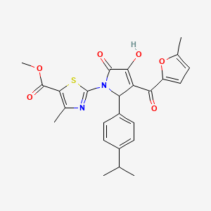 methyl 2-{(3E)-3-[hydroxy(5-methylfuran-2-yl)methylidene]-4,5-dioxo-2-[4-(propan-2-yl)phenyl]pyrrolidin-1-yl}-4-methyl-1,3-thiazole-5-carboxylate