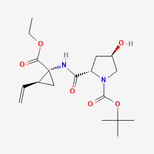 (2S,4R)-tert-butyl 2-((1R,2S)-1-(ethoxycarbonyl)-2-vinylcyclopropylcarbamoyl)-4-hydroxypyrrolidine-1-carboxylate