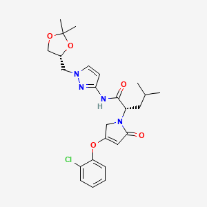 (2S)-2-[3-(2-chlorophenoxy)-5-oxo-2H-pyrrol-1-yl]-N-[1-[[(4R)-2,2-dimethyl-1,3-dioxolan-4-yl]methyl]pyrazol-3-yl]-4-methylpentanamide