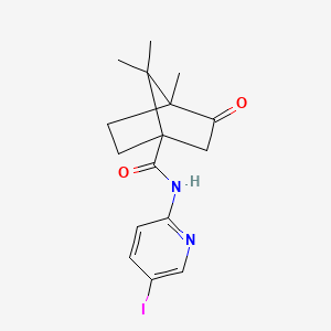 molecular formula C16H19IN2O2 B15100276 N-(5-iodopyridin-2-yl)-4,7,7-trimethyl-3-oxobicyclo[2.2.1]heptane-1-carboxamide 