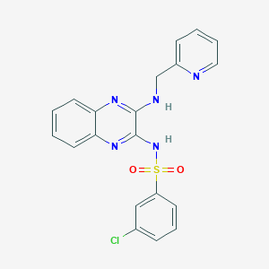 3-chloro-N-[(2Z)-3-[(pyridin-2-ylmethyl)amino]quinoxalin-2(1H)-ylidene]benzenesulfonamide