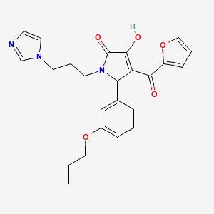 4-(furan-2-carbonyl)-3-hydroxy-1-[3-(1H-imidazol-1-yl)propyl]-5-(3-propoxyphenyl)-2,5-dihydro-1H-pyrrol-2-one