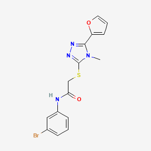 molecular formula C15H13BrN4O2S B15100323 N-(3-bromophenyl)-2-{[5-(furan-2-yl)-4-methyl-4H-1,2,4-triazol-3-yl]sulfanyl}acetamide 