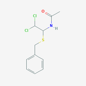 molecular formula C11H13Cl2NOS B15100333 N-(1-benzylsulfanyl-2,2-dichloroethyl)acetamide 