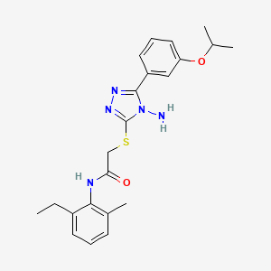 molecular formula C22H27N5O2S B15100349 2-{4-amino-5-[3-(methylethoxy)phenyl](1,2,4-triazol-3-ylthio)}-N-(6-ethyl-2-me thylphenyl)acetamide 