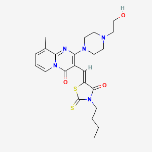 3-[(Z)-(3-butyl-4-oxo-2-thioxo-1,3-thiazolidin-5-ylidene)methyl]-2-[4-(2-hydroxyethyl)piperazin-1-yl]-9-methyl-4H-pyrido[1,2-a]pyrimidin-4-one