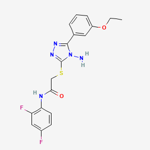 molecular formula C18H17F2N5O2S B15100405 2-[4-amino-5-(3-ethoxyphenyl)(1,2,4-triazol-3-ylthio)]-N-(2,4-difluorophenyl)a cetamide 