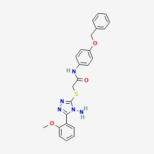 molecular formula C24H23N5O3S B15100408 2-{[4-amino-5-(2-methoxyphenyl)-4H-1,2,4-triazol-3-yl]sulfanyl}-N-[4-(benzyloxy)phenyl]acetamide 