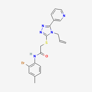 molecular formula C19H18BrN5OS B15100427 N-(2-bromo-4-methylphenyl)-2-{[4-(prop-2-en-1-yl)-5-(pyridin-3-yl)-4H-1,2,4-triazol-3-yl]sulfanyl}acetamide 