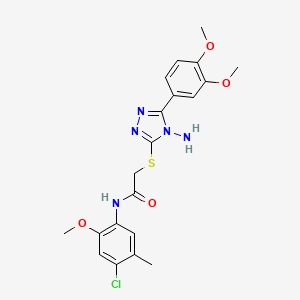 molecular formula C20H22ClN5O4S B15100439 2-[4-amino-5-(3,4-dimethoxyphenyl)(1,2,4-triazol-3-ylthio)]-N-(4-chloro-2-meth oxy-5-methylphenyl)acetamide 