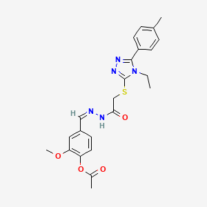 4-{(Z)-[2-({[4-ethyl-5-(4-methylphenyl)-4H-1,2,4-triazol-3-yl]sulfanyl}acetyl)hydrazinylidene]methyl}-2-methoxyphenyl acetate