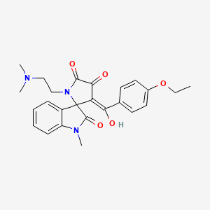 molecular formula C25H27N3O5 B15100468 1'-[2-(dimethylamino)ethyl]-3'-[(4-ethoxyphenyl)carbonyl]-4'-hydroxy-1-methylspiro[indole-3,2'-pyrrole]-2,5'(1H,1'H)-dione 