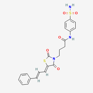 4-{(5Z)-2,4-dioxo-5-[(2E)-3-phenylprop-2-en-1-ylidene]-1,3-thiazolidin-3-yl}-N-(4-sulfamoylphenyl)butanamide