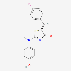 molecular formula C17H13FN2O2S B15100495 (5Z)-5-(4-fluorobenzylidene)-2-[(4-hydroxyphenyl)(methyl)amino]-1,3-thiazol-4(5H)-one 