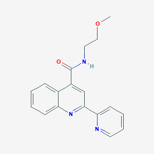 molecular formula C18H17N3O2 B15100516 N-(2-methoxyethyl)-2-pyridin-2-ylquinoline-4-carboxamide 