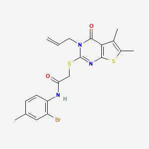 N-(2-bromo-4-methylphenyl)-2-{[5,6-dimethyl-4-oxo-3-(prop-2-en-1-yl)-3,4-dihydrothieno[2,3-d]pyrimidin-2-yl]sulfanyl}acetamide