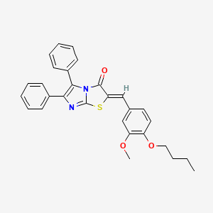 (2Z)-2-(4-butoxy-3-methoxybenzylidene)-5,6-diphenylimidazo[2,1-b][1,3]thiazol-3(2H)-one