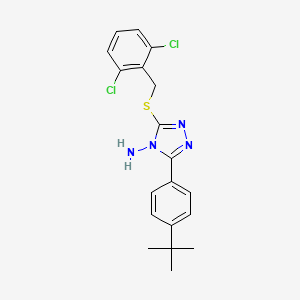 molecular formula C19H20Cl2N4S B15100569 3-(4-tert-butylphenyl)-5-[(2,6-dichlorobenzyl)sulfanyl]-4H-1,2,4-triazol-4-amine 