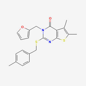 3-(Furan-2-ylmethyl)-5,6-dimethyl-2-[(4-methylphenyl)methylsulfanyl]thieno[2,3-d]pyrimidin-4-one