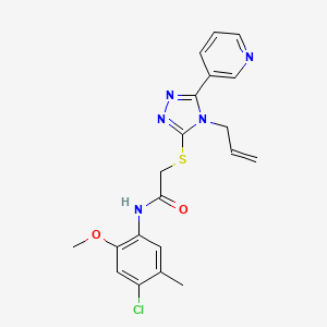 molecular formula C20H20ClN5O2S B15100614 N-(4-chloro-2-methoxy-5-methylphenyl)-2-{[4-(prop-2-en-1-yl)-5-(pyridin-3-yl)-4H-1,2,4-triazol-3-yl]sulfanyl}acetamide 