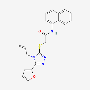 molecular formula C21H18N4O2S B15100644 2-{[5-(furan-2-yl)-4-(prop-2-en-1-yl)-4H-1,2,4-triazol-3-yl]sulfanyl}-N-(naphthalen-1-yl)acetamide 