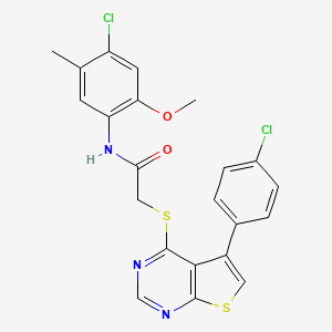 N-(4-chloro-2-methoxy-5-methylphenyl)-2-{[5-(4-chlorophenyl)thieno[2,3-d]pyrimidin-4-yl]sulfanyl}acetamide