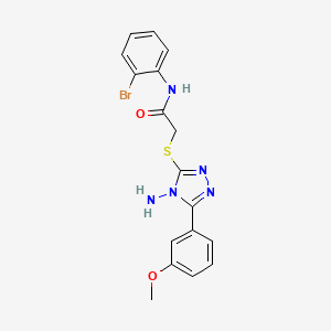 molecular formula C17H16BrN5O2S B15100684 2-[4-amino-5-(3-methoxyphenyl)(1,2,4-triazol-3-ylthio)]-N-(2-bromophenyl)aceta mide 