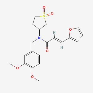 molecular formula C20H23NO6S B15100693 (2E)-N-(3,4-dimethoxybenzyl)-N-(1,1-dioxidotetrahydrothiophen-3-yl)-3-(furan-2-yl)prop-2-enamide 