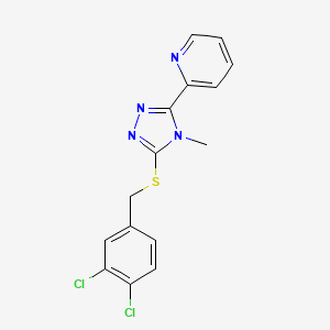 molecular formula C15H12Cl2N4S B15100700 2-{5-[(3,4-dichlorobenzyl)sulfanyl]-4-methyl-4H-1,2,4-triazol-3-yl}pyridine 