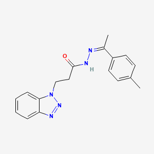 molecular formula C18H19N5O B15100705 3-(1H-benzotriazol-1-yl)-N'-[(1Z)-1-(4-methylphenyl)ethylidene]propanehydrazide 