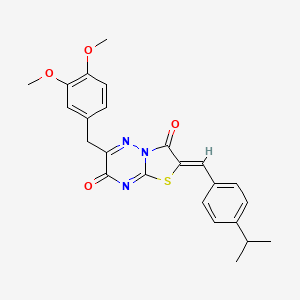 molecular formula C24H23N3O4S B15100713 (2Z)-6-(3,4-dimethoxybenzyl)-2-[4-(propan-2-yl)benzylidene]-7H-[1,3]thiazolo[3,2-b][1,2,4]triazine-3,7(2H)-dione 