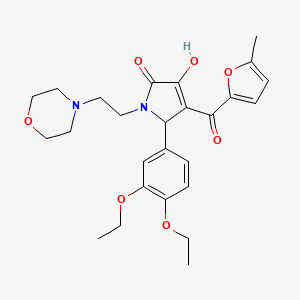 molecular formula C26H32N2O7 B15100716 5-(3,4-Diethoxyphenyl)-3-hydroxy-4-[(5-methyl(2-furyl))carbonyl]-1-(2-morpholi n-4-ylethyl)-3-pyrrolin-2-one 