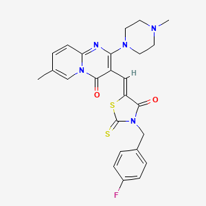 3-{(Z)-[3-(4-fluorobenzyl)-4-oxo-2-thioxo-1,3-thiazolidin-5-ylidene]methyl}-7-methyl-2-(4-methylpiperazin-1-yl)-4H-pyrido[1,2-a]pyrimidin-4-one