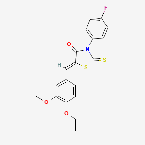 molecular formula C19H16FNO3S2 B15100772 (5Z)-5-(4-ethoxy-3-methoxybenzylidene)-3-(4-fluorophenyl)-2-thioxo-1,3-thiazolidin-4-one 