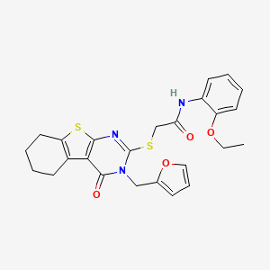 molecular formula C25H25N3O4S2 B15100802 N-(2-ethoxyphenyl)-2-[3-(2-furylmethyl)-4-oxo(3,5,6,7,8-pentahydrobenzo[b]thio pheno[2,3-d]pyrimidin-2-ylthio)]acetamide 