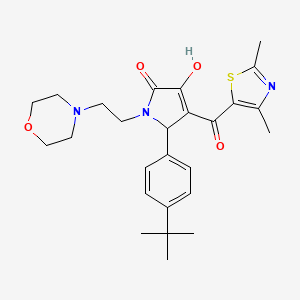 molecular formula C26H33N3O4S B15100810 4-[(2,4-Dimethyl(1,3-thiazol-5-yl))carbonyl]-5-[4-(tert-butyl)phenyl]-3-hydrox y-1-(2-morpholin-4-ylethyl)-3-pyrrolin-2-one 