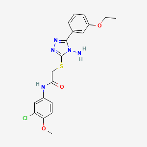 molecular formula C19H20ClN5O3S B15100820 2-{[4-amino-5-(3-ethoxyphenyl)-4H-1,2,4-triazol-3-yl]sulfanyl}-N-(3-chloro-4-methoxyphenyl)acetamide 