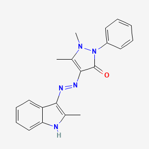 1,5-dimethyl-4-[(2Z)-2-(2-methylindol-3-ylidene)hydrazinyl]-2-phenylpyrazol-3-one