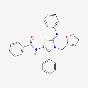 molecular formula C27H21N3O2S B15100891 N-[(2Z)-3-(furan-2-ylmethyl)-4-phenyl-2-(phenylimino)-2,3-dihydro-1,3-thiazol-5-yl]benzamide 