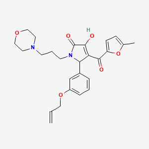 molecular formula C26H30N2O6 B15100919 3-Hydroxy-4-[(5-methyl(2-furyl))carbonyl]-1-(3-morpholin-4-ylpropyl)-5-(3-prop-2-enyloxyphenyl)-3-pyrrolin-2-one 