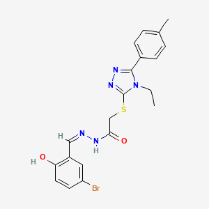 N'-[(Z)-(5-bromo-2-hydroxyphenyl)methylidene]-2-{[4-ethyl-5-(4-methylphenyl)-4H-1,2,4-triazol-3-yl]sulfanyl}acetohydrazide